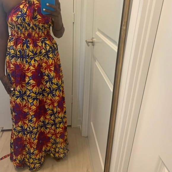 African dress ghana maxi , open back size medium to small ! One of a kind - Picture 3 of 5